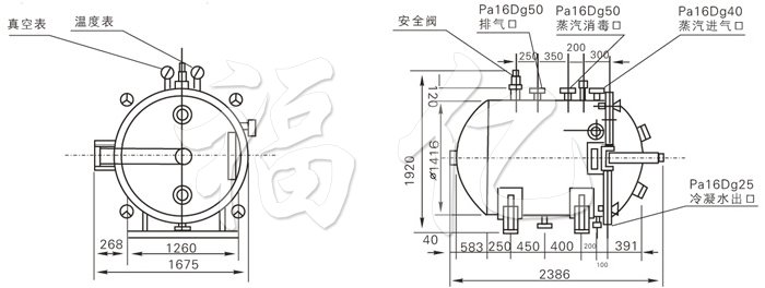 圓形靜態(tài)真空干燥機(jī)結(jié)構(gòu)示意圖